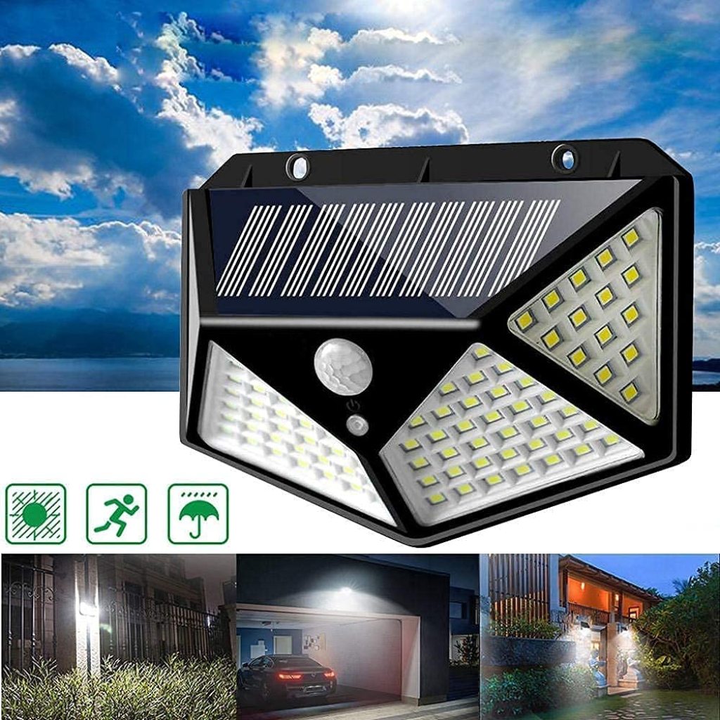 Solar Light 100 LED Motion Sensor Light 4 Side Bright Light with Dim Mode - Security Lamp for Home,Outdoors Pathways | Bright Solar Wireless Security Motion Sensor Light 100 Led - Image 4